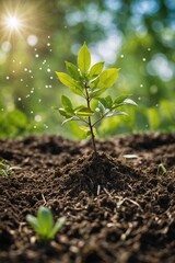 Newly grown tree shoots with blurred background, to depict the visual content of Earth Day