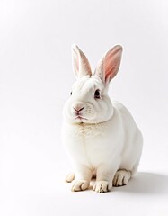 Fototapeta premium white rabbit on white background