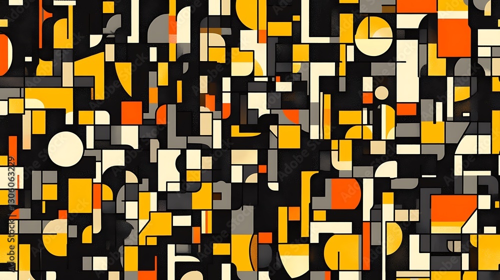 Poster dynamic abstract geometric pattern with bold color palette illustration