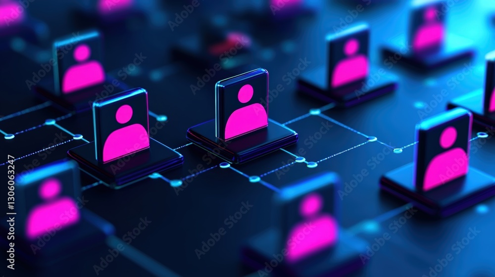 Poster group of diverse people representing a network of connections and collaboration in a digital and soc