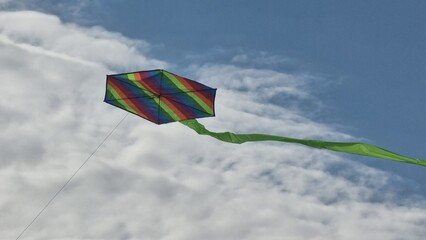 kite kites flying on the sky rope hand playing