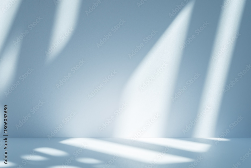 Poster wall interior background, studio and backdrops show products. with soft light shadow from window col