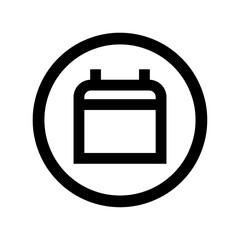 Circle-calendar icon in black and outline style