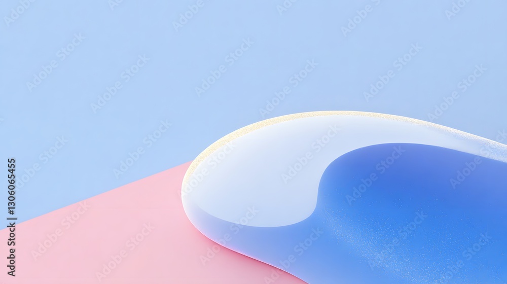 Poster a simple abstract art composition with smooth gradients and curves