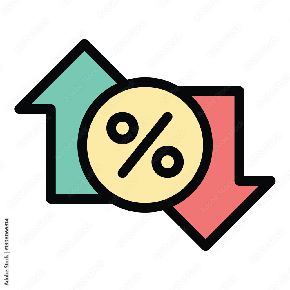 Poster exchange rate icon in flat line style representing currency conversion global trade and financial tr