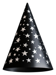 PNG Party hat pattern black star.