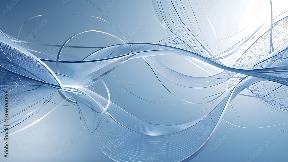 Poster geometric background featuring intricate, interconnected circles and curved lines in a mesmerizing d