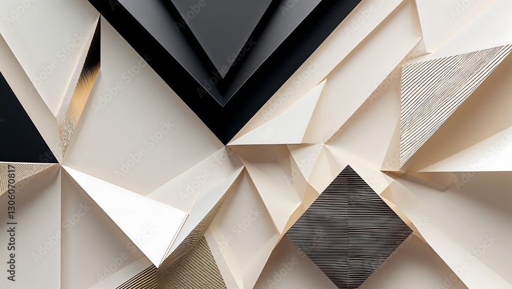Aufkleber high-end brochure design featuring a predominance of triangular forms, subtle geometric patterns,
