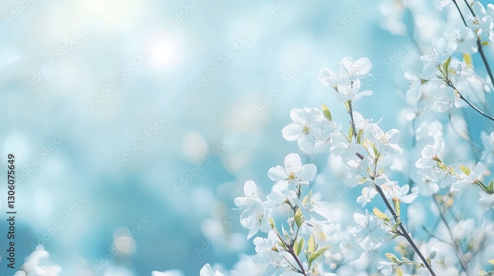Poster a light blue gradient background fading into soft white, creating a tranquil atmosphere with space f