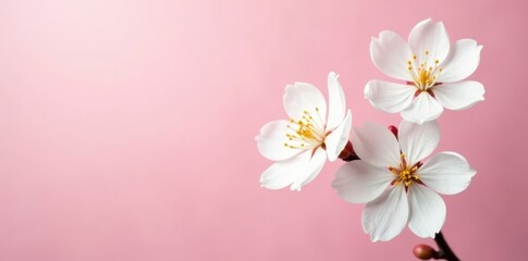 Delicate white blossoms on a soft pink backdrop, element, texture, background