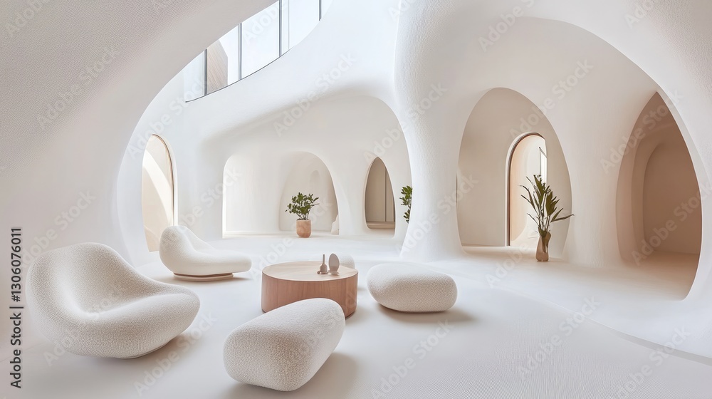 Aufkleber a pure bright white background with soft curves, creating a clean and modern canvas for business con