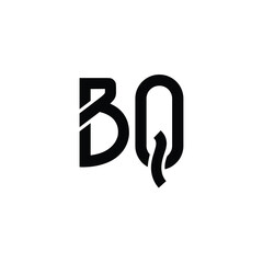 Fototapeta premium BQ monogram logo design letter text name symbol monochrome logotype alphabet character simple logo