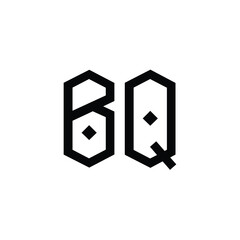 BQ monogram logo design letter text name symbol monochrome logotype alphabet character simple logo