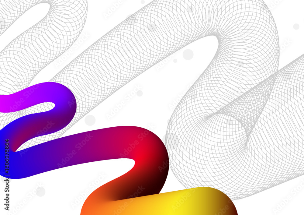 Poster digital wave colorful abstract gradient background. design for futuristic fluid line technology conn
