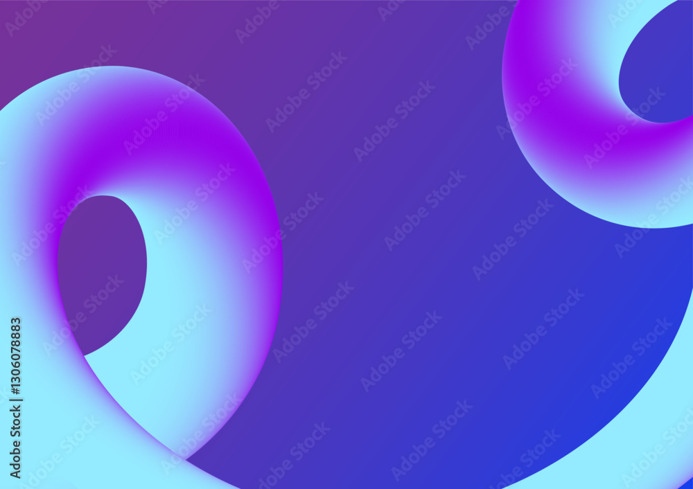 Poster digital wave colorful blue background. design for abstract futuristic fluid line technology gradient