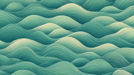 Intricate Seam Pattern Featuring Wavy Lines in Soft Pastel Colors