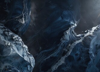 Ombre blue marble texture with silver speckles on a luxurious dark blue background, opulent decoration, ombre effect