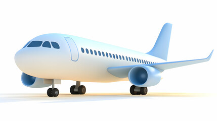 Obraz premium 3D Illustration Of A White And Blue Airplane On White Background