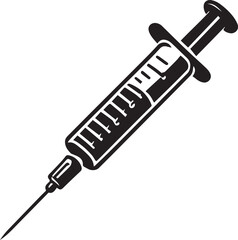syringe icon vector illustration, syringe silhouette vector icon black and white
