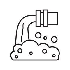 Water pollution line icon