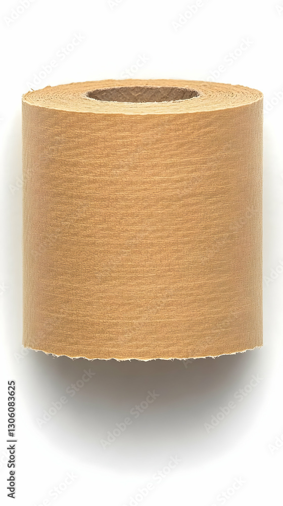 Poster 3d render of cylinder texture in brown and gold color with minimal