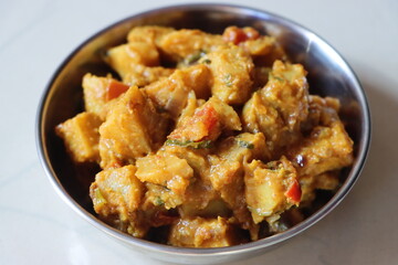 Arbi ki subji or Taro root curry, Indian food
