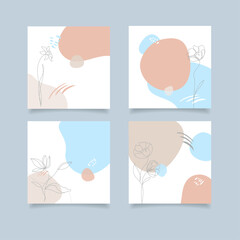 Obraz premium Set of abstract templates.Vector design templates in simple modern style with copy space for text, Good for poster, card, banner, placard, brochure and other graphic design.
