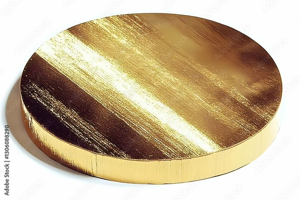 Poster abstract 3d render of gold circle with metallic texture background