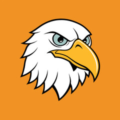 Eagle head outline side view vector.