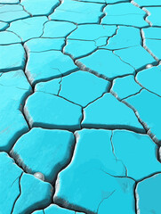 Detailed close-up of cracked turquoise surface with subtle white pearls, showcasing dry texture and unique color formation