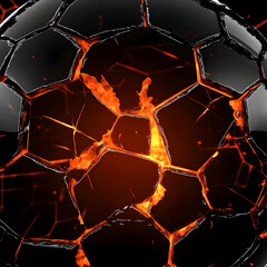 Abstract 3D Rendered Illustration Of Cracked Sphere With Molten Lava