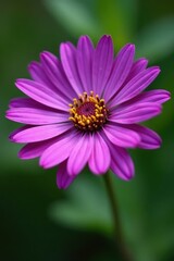 Obraz premium Intricate details of a single purple African daisy, pollen visible , flower photography, osteospermum, wallpaper