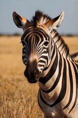 Fototapeta premium The Striped Elegance – A Zebra in the Wild