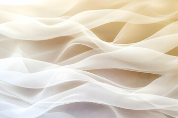 Obraz premium Abstract Background Illustration Of White Wavy Silk Waves With Golden
