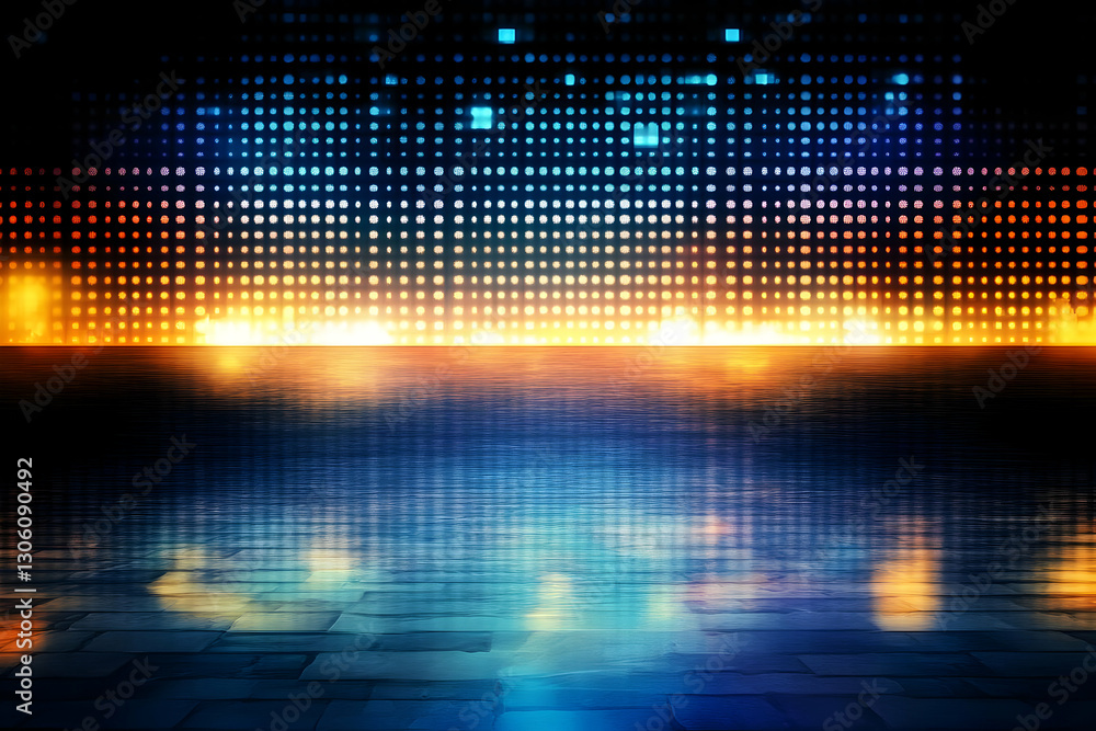 Poster abstract background illustration with colorful lights and dynamic