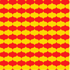 Seamless honeycomb pattern with yellow flowers and geometric design