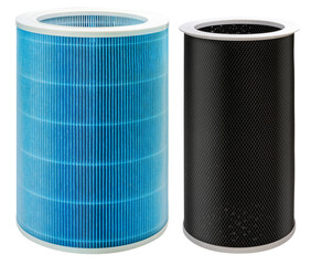 Carbon Air Filter Purifier and Carbon filter isolated on white background, HEPA Air Filter Purifier...