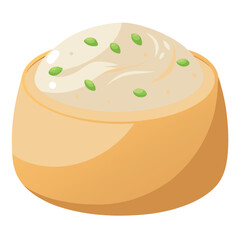 Illustration of ricotta isolated-on-white-background