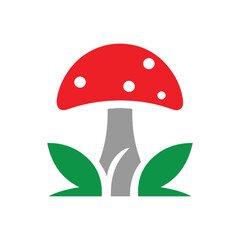 Mushroom icon logo design template isolated illustration