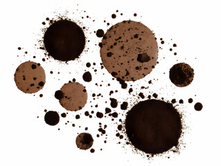 Obraz premium Abstract Coffee Stain Illustration With Brown Spots on White