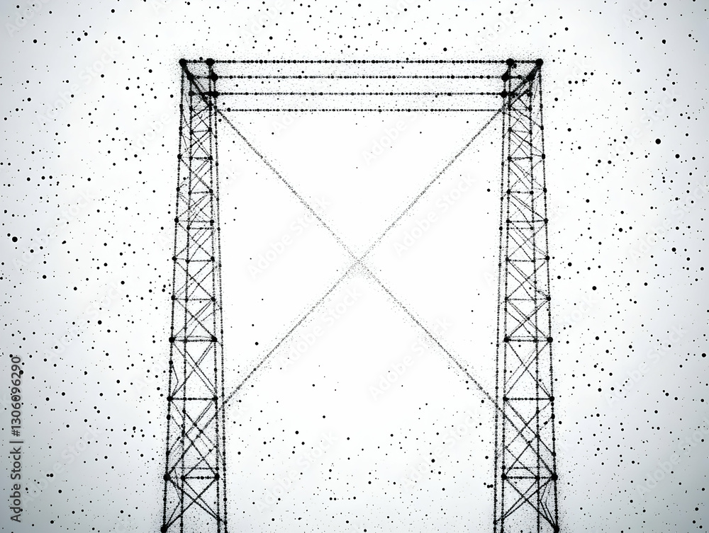 Poster abstract geometric structure frame design on white background