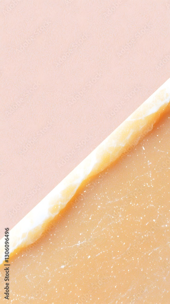 Poster angled close up view showing two different colored surfaces