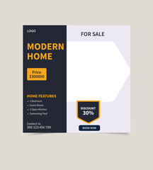  Modern Home for Sale Facebook and Instagram Post. Perfect Family Living with Spacious Interiors, Prime Location, and Stylish Design
