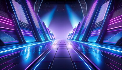 近未来のLEDステージ | ハイテク・サイバーパンク調