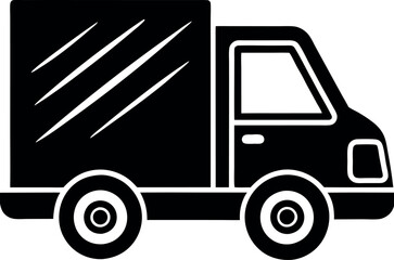 Delivery Truck Silhouette - Logistics and Transportation Vector Illustration