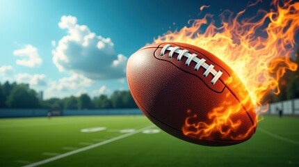 american football on fire