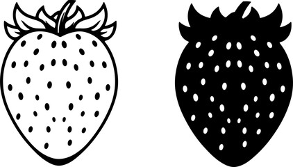 strawberry icon isolated on white background