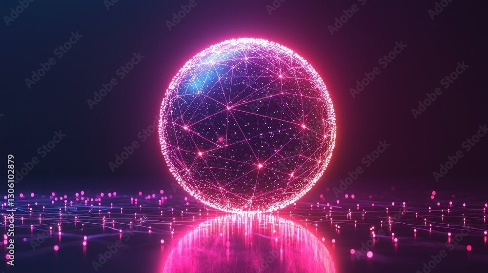 Poster illuminated sphere: a digital network visualization