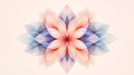 Artistic floral design abstract background digital artwork soft colors symmetrical view mindfulness concept
