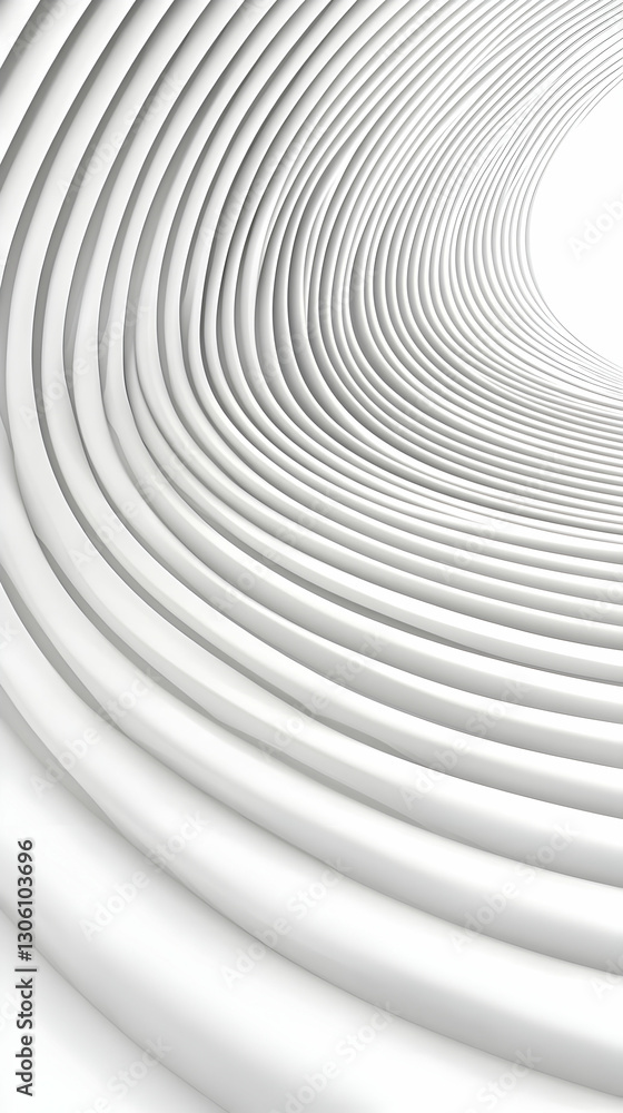 Poster abstract white 3d geometric background design with spiral curve